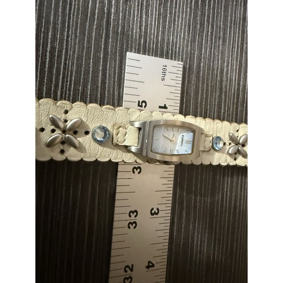 NEW Vintage 2000s Fossil Leather Watch Strap RARE Blue Face Beauty Y2K Rustic - Picture 8 of 13